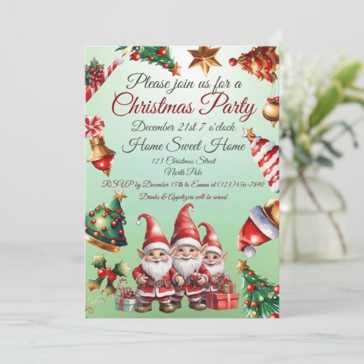 カスタマイズ可能なクリスマス招待状 シーズンカード (スタンド正面)