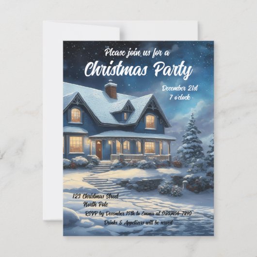 カスタマイズ可能なクリスマス招待状 招待状 (正面)