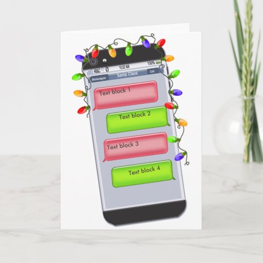 カスタマイズ可能なクリスマス文字メッセージの挨拶 シーズンカード (正面)