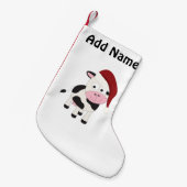 カスタマイズ可能なクリスマス牛 スモールクリスマスストッキング (正面 (吊り時))
