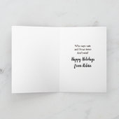 カスタマイズ可能なクリスマス猫カード カード (内部)