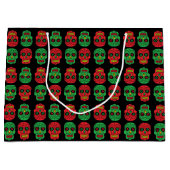 カスタマイズ可能なクリスマス砂糖スカル ラージペーパーバッグ (正面)