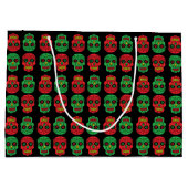 カスタマイズ可能なクリスマス砂糖スカル ラージペーパーバッグ (裏面)