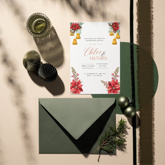 カスタマイズ可能なクリスマス結婚式招待状 招待状