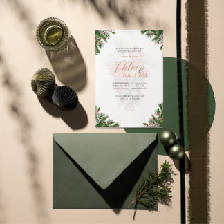カスタマイズ可能なクリスマス結婚式招待状 招待状