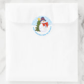 カスタマイズ可能なクリスマス雪だるまシール ラウンドシール (バッグ)