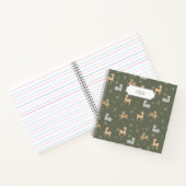 カスタマイズ可能なクリスマス鹿のシームレスなパターン ノートブック (内部)