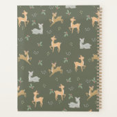 カスタマイズ可能なクリスマス鹿のシームレスなパターン プランナー手帳 (裏面)