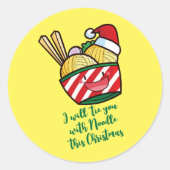 カスタマイズ可能なクリスマス麺漫画 ラウンドシール (正面)