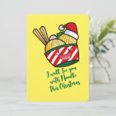 カスタマイズ可能なクリスマス麺漫画 招待状 (スタンド正面)