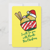 カスタマイズ可能なクリスマス麺漫画 招待状 (正面)