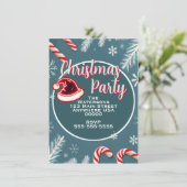 カスタマイズ可能なクリスマス キャンディー ケーン インビテーション (スタンド正面)