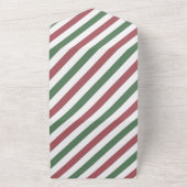 カスタマイズ可能なクリスマス ストライプ オールインワン招待状 (外側)