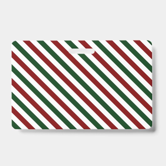 カスタマイズ可能なクリスマス ストライプ バッジ (正面)