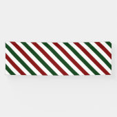カスタマイズ可能なクリスマス ストライプ 横断幕 (横)