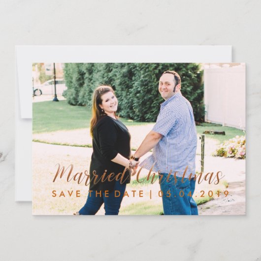 カスタマイズ可能なクリスマス・セーブ・ザ・デートカード 招待状 (正面)