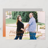 カスタマイズ可能なクリスマス・セーブ・ザ・デートカード 招待状 (正面/裏面)