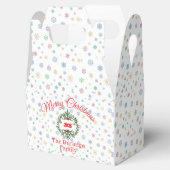 カスタマイズ可能なクリスマス フェスティブ フローラル リース フェイバーボックス (オープン)