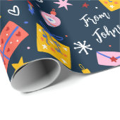 カスタマイズ可能なクリスマス ラッピングペーパー (ロールコーナー)