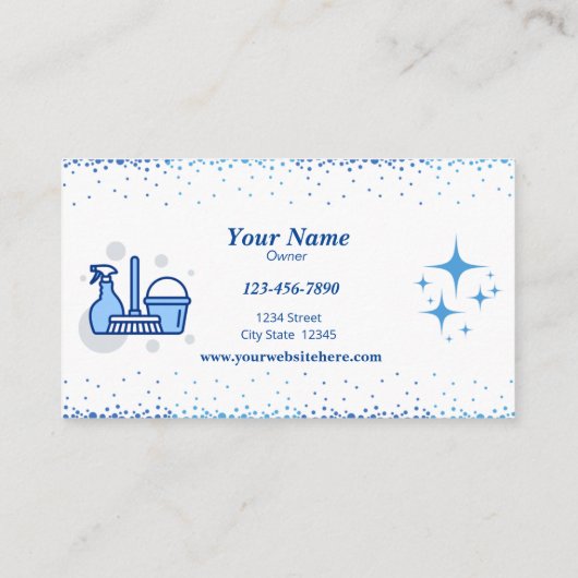 カスタマイズ可能なクリーニングサービス名刺 名刺 (裏面)