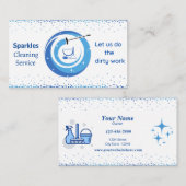 カスタマイズ可能なクリーニングサービス名刺 名刺 (正面/裏面)