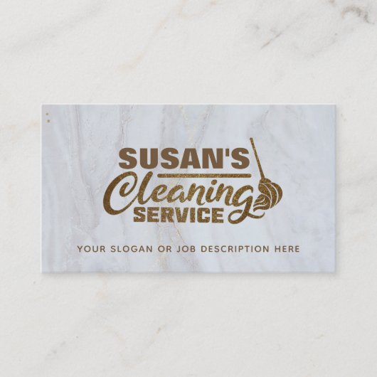 カスタマイズ可能なクリーニングサービス名刺 名刺 (正面)