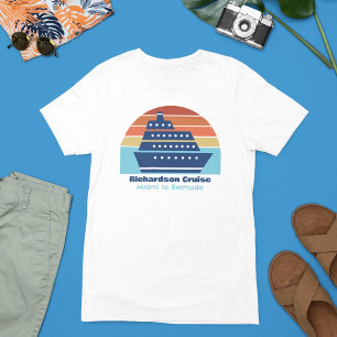 カスタマイズ可能なクルーズ船サンセットファミリートリップ トライブレンドTシャツ