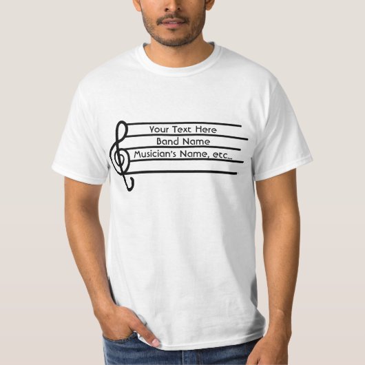 カスタマイズ可能なクレフ、 音符記号ミュージシャン値T Tシャツ (正面)