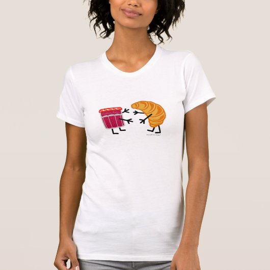 カスタマイズ可能なクロワッサンおよび込み合い- Tシャツ (正面)