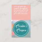 カスタマイズ可能なクーポン割引カード 割引カード (裏面)