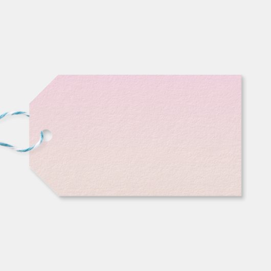 カスタマイズ可能なグラデーション文字付きピンクから桃への夕日 ギフトタグ (裏面横)