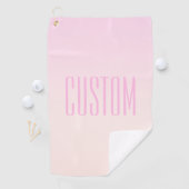 カスタマイズ可能なグラデーション文字付きピンクから桃への夕日 ゴルフタオル (インサイチュ)