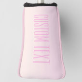 カスタマイズ可能なグラデーション文字付きピンクから桃への夕日 ゴルフヘッドカバー (回転90)