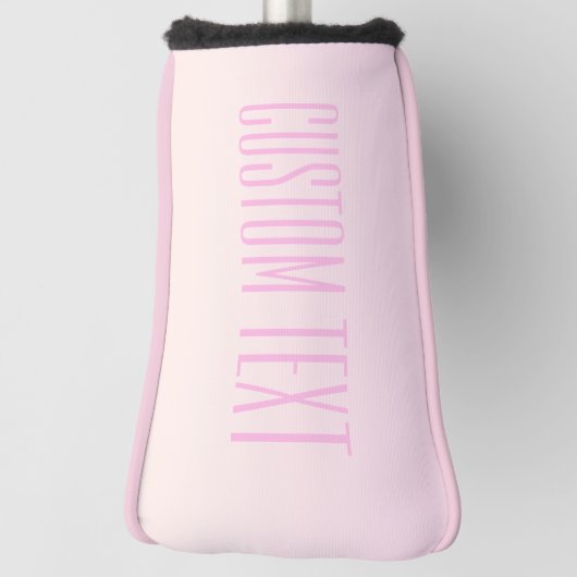 カスタマイズ可能なグラデーション文字付きピンクから桃への夕日 ゴルフヘッドカバー (回転90)