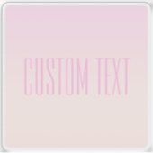 カスタマイズ可能なグラデーション文字付きピンクから桃への夕日 シール (正面)