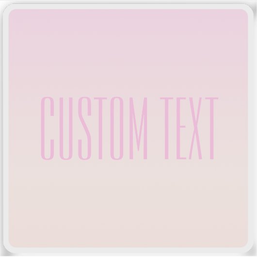 カスタマイズ可能なグラデーション文字付きピンクから桃への夕日 シール (正面)