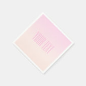 カスタマイズ可能なグラデーション文字付きピンクから桃への夕日 スタンダードカクテルナプキン (角)