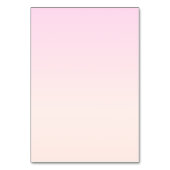 カスタマイズ可能なグラデーション文字付きピンクから桃への夕日 テーブルナンバー (裏面)