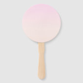 カスタマイズ可能なグラデーション文字付きピンクから桃への夕日 ハンドファン (裏面)