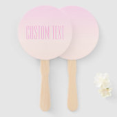 カスタマイズ可能なグラデーション文字付きピンクから桃への夕日 ハンドファン (正面&裏面)