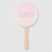 カスタマイズ可能なグラデーション文字付きピンクから桃への夕日 ハンドファン (正面)