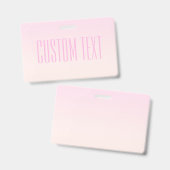 カスタマイズ可能なグラデーション文字付きピンクから桃への夕日 バッジ (Front & Back)