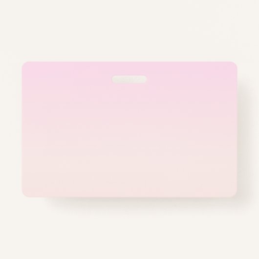 カスタマイズ可能なグラデーション文字付きピンクから桃への夕日 バッジ (裏面)