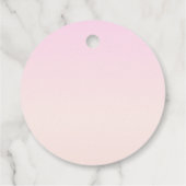 カスタマイズ可能なグラデーション文字付きピンクから桃への夕日 フェイバータグ (裏面)