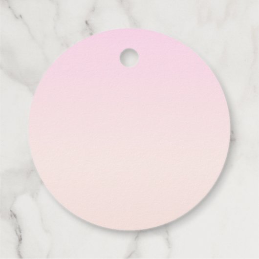 カスタマイズ可能なグラデーション文字付きピンクから桃への夕日 フェイバータグ (裏面)