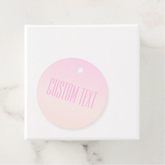 カスタマイズ可能なグラデーション文字付きピンクから桃への夕日 フェイバータグ (インサイチュ)