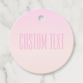 カスタマイズ可能なグラデーション文字付きピンクから桃への夕日 フェイバータグ (正面)