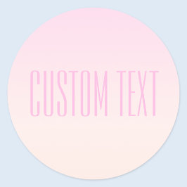 カスタマイズ可能なグラデーション文字付きピンクから桃への夕日 ラウンドシール
