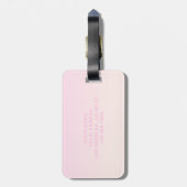 カスタマイズ可能なグラデーション文字付きピンクから桃への夕日 ラゲッジタグ (裏面縦)
