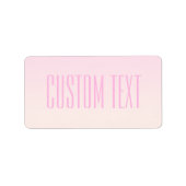 カスタマイズ可能なグラデーション文字付きピンクから桃への夕日 ラベル (正面)